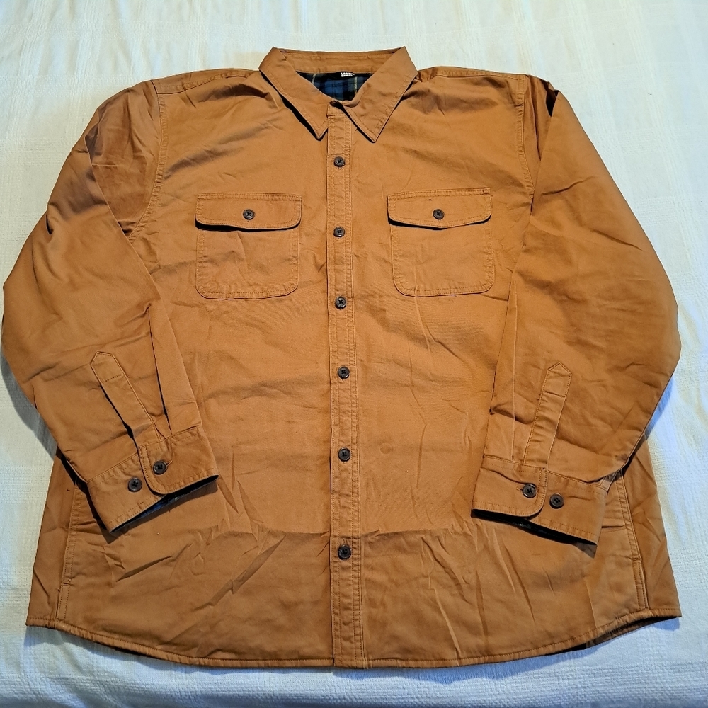 Lands' End men's size XXL or 50-52 Golden Pecan color, flannel lined, New - Picture 1 of 7